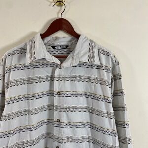 The North Face Button Down Long Sleeve Shirt Striped Mens XL Lightweight Western